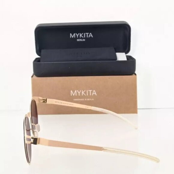 MYKITA Round Metal-Accent Sunglasses in Blush and Brown